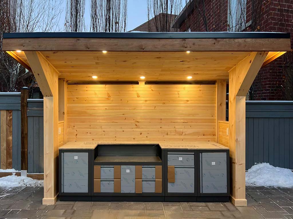 Image showing a custom Outdoor Kitchen installation at an in Uxbridge, ON property