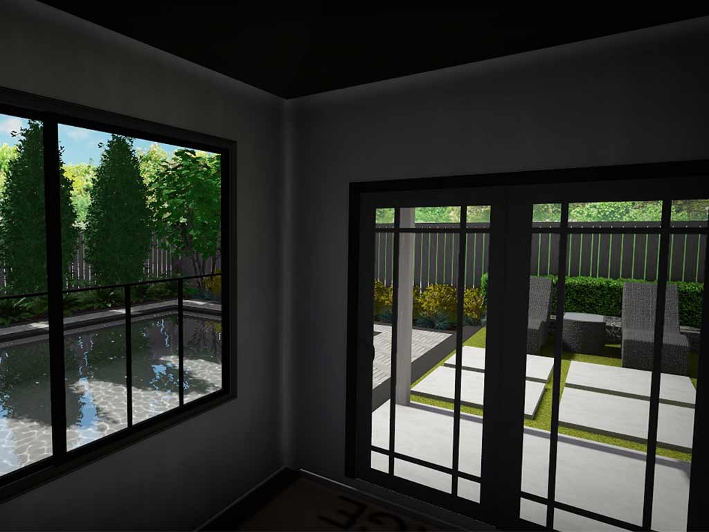 Image showing a landscape design 3D rendering by by Greenblock Landscape Property Services